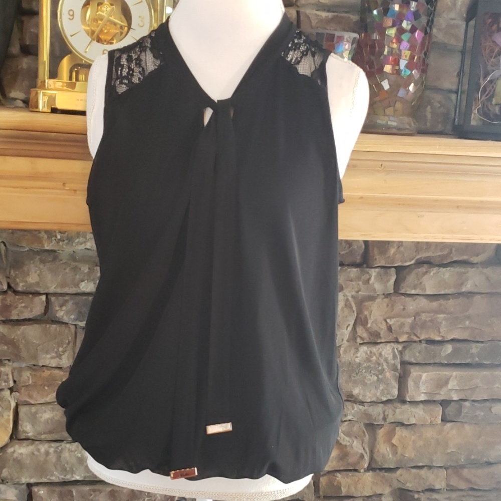 SALE⚡NWT EMBER BLACK TOP FRONT TIE SZ L